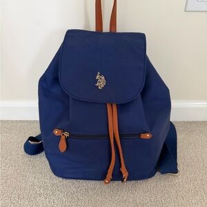 U.S. Polo Assn. Retro Navy Blue Drawstring Backpack